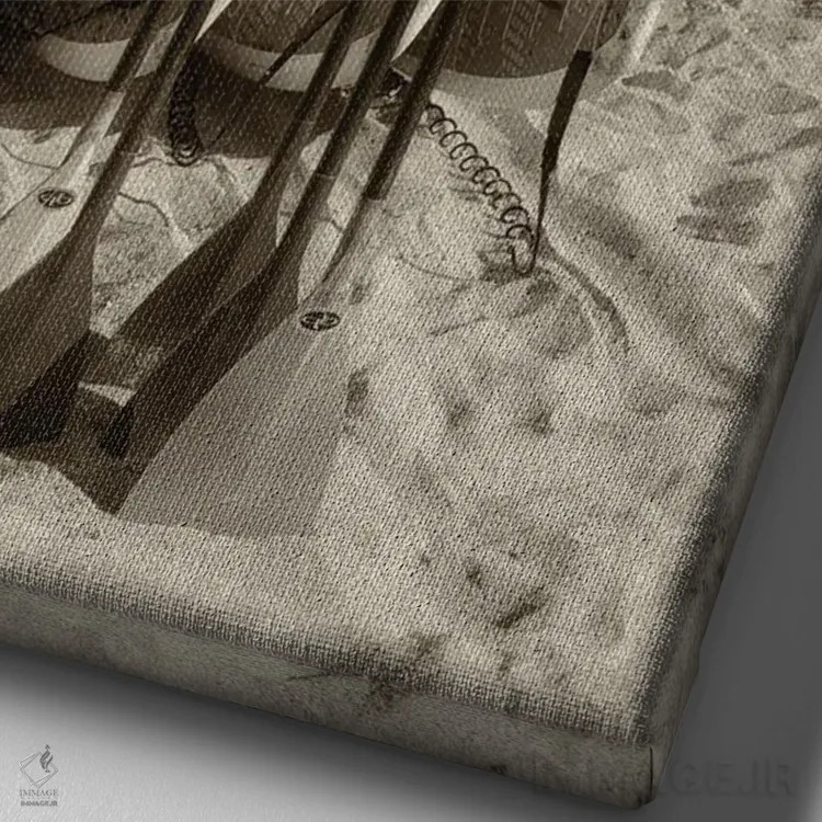 تابلو دکوراتیو تخته موج سواری های عتیقه ۲ اثر دنیس فراتس - نمای نزدیک بافت بوم