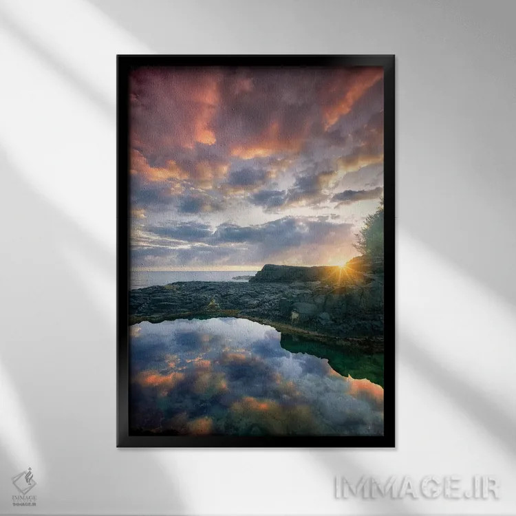 تابلو دکوراتیو طلوع خورشید کائوآئی اثر دنیس فراتس - نمای قابدار مشکی