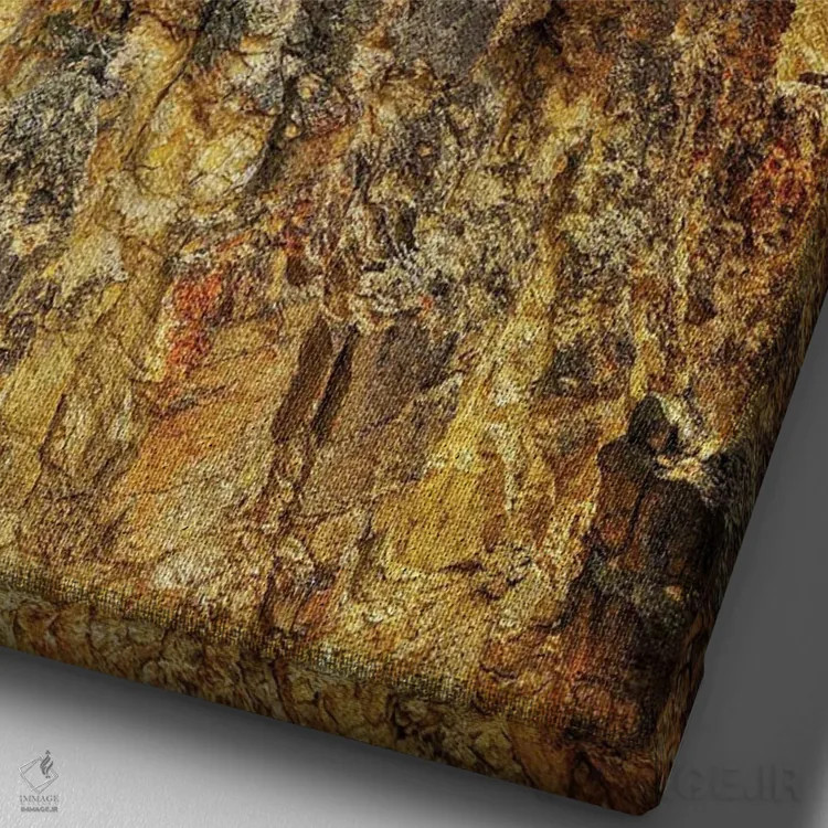 تابلو دکوراتیو درخت تنها در یلواستون III اثر دنیس فراتس - نمای نزدیک بافت بوم