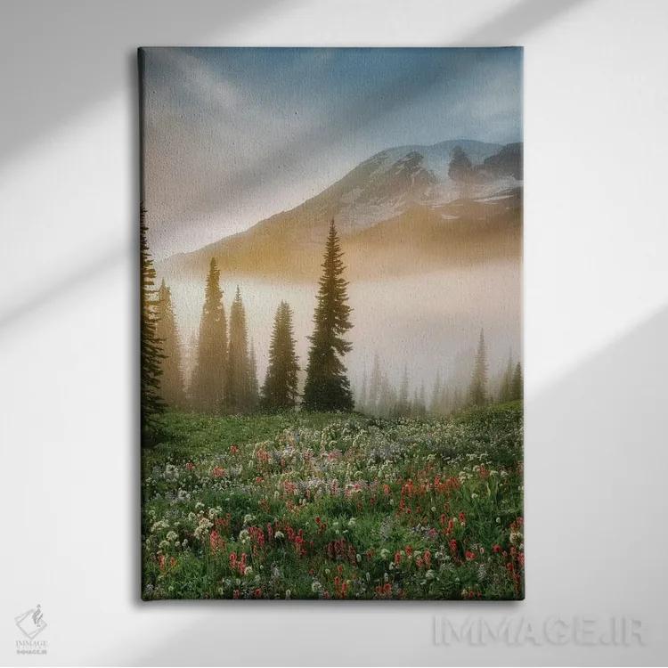تابلو دکوراتیو گل های وحشی راینیر اثر دنیس فراتس - نمای روبهرو روی دیوار