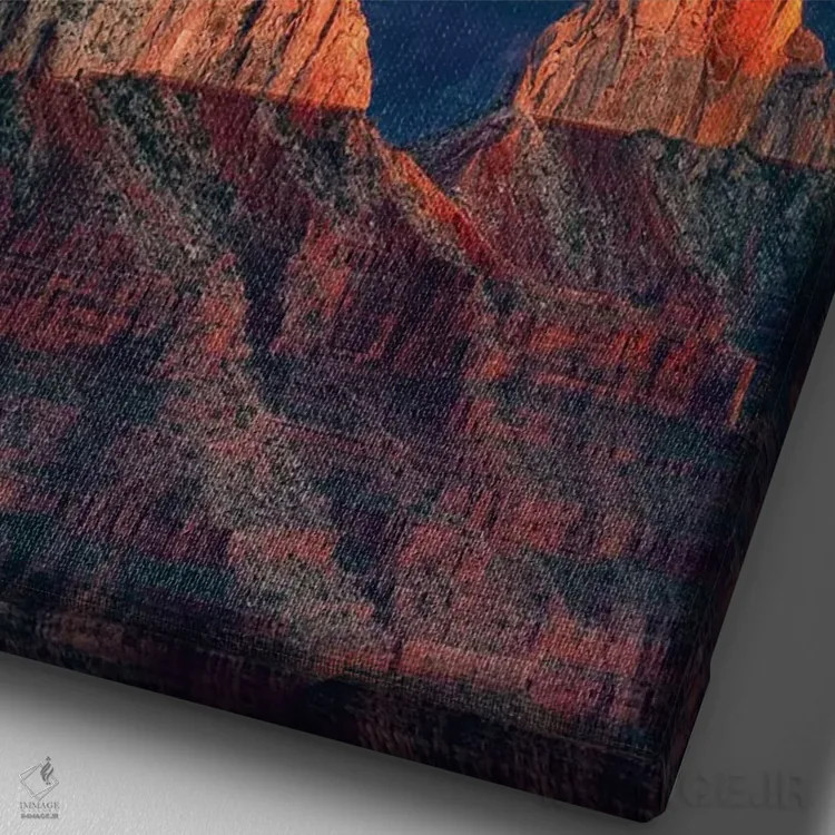 تابلو دکوراتیو غروب گرند کانیون ۲ اثر دنیس فراتس - نمای نزدیک بافت بوم