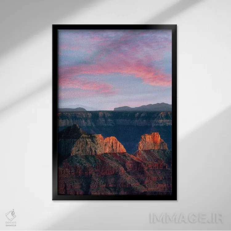 تابلو دکوراتیو غروب گرند کانیون ۲ اثر دنیس فراتس - نمای قابدار مشکی