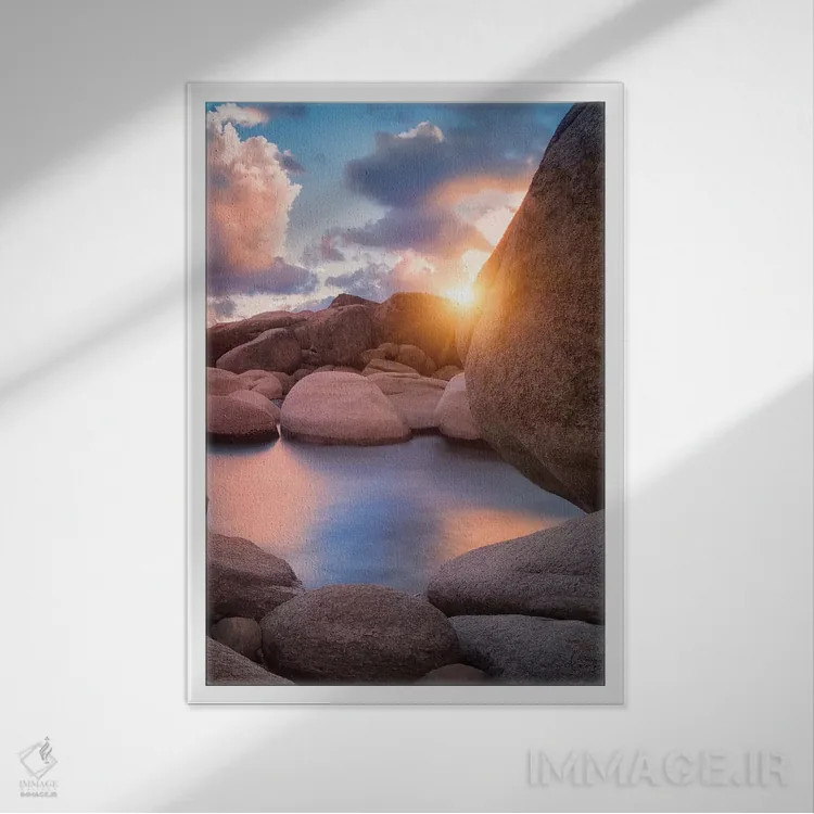 تابلو دکوراتیو ساحل تاهو ۲ اثر دنیس فراتس - نمای قابدار سفید