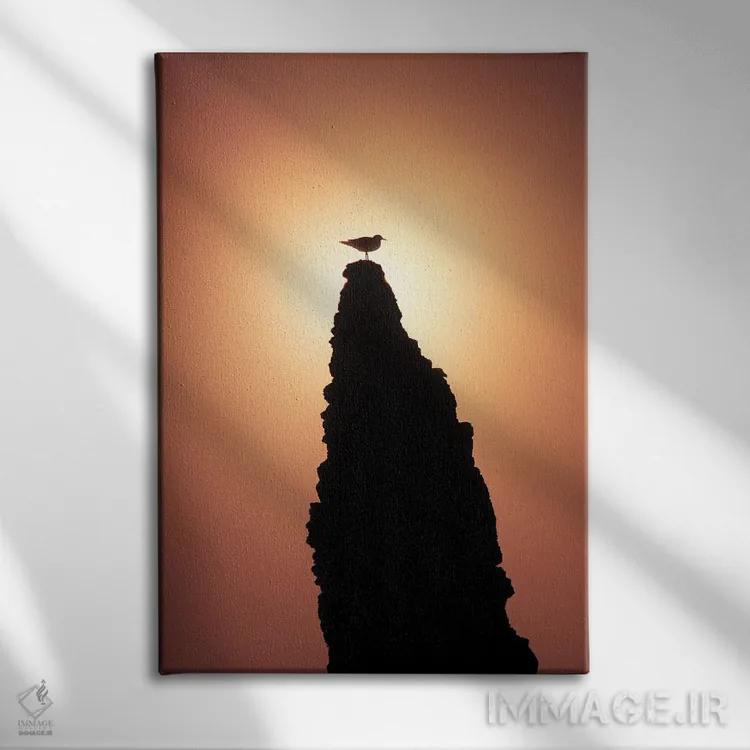 تابلو دکوراتیو غروب مرغ دریایی اثر دنیس فراتس - نمای روبهرو روی دیوار