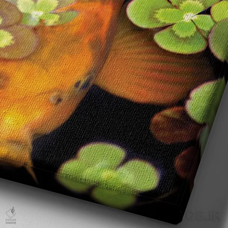 تابلو دکوراتیو برکه قورباغه ها دو اثر دنیس فراتس - نمای نزدیک بافت بوم