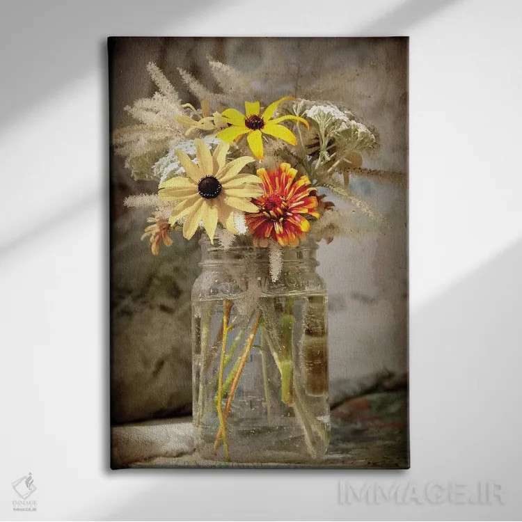 تابلو دکوراتیو گل های بازار کشاورزان اثر دبرا اوبرتانک - نمای روبهرو روی دیوار