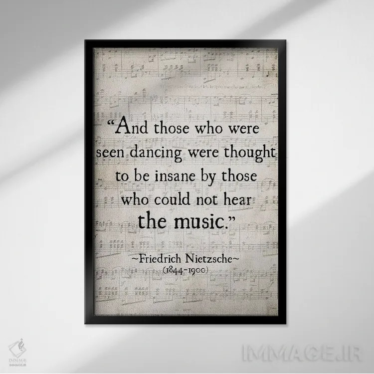 تابلو دکوراتیو فریدریش نیچه اثر دبرا اوبرتانک - نمای قابدار مشکی