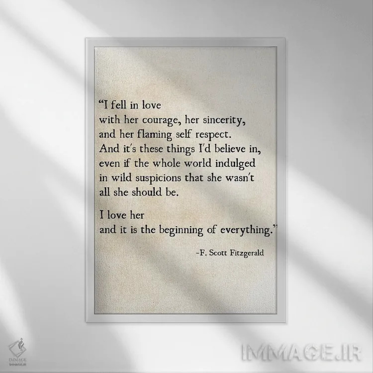 تابلو دکوراتیو عاشق شدم اثر دبرا اوبرتانک - نمای قابدار سفید