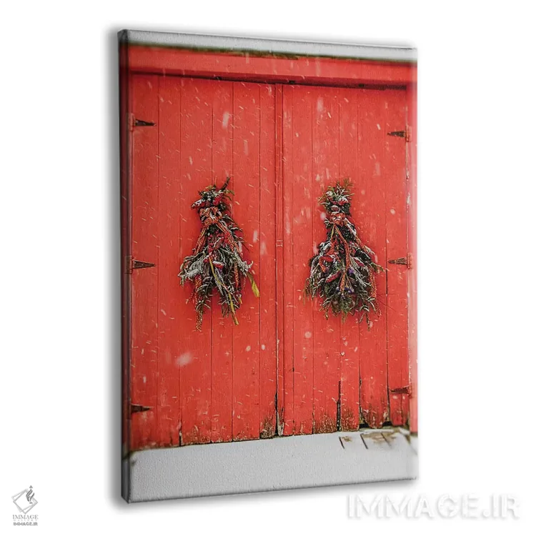 تابلو دکوراتیو درهای زمستانی قرمز اثر دبرا اوبرتانک - نمای پرسپکتیو محصول