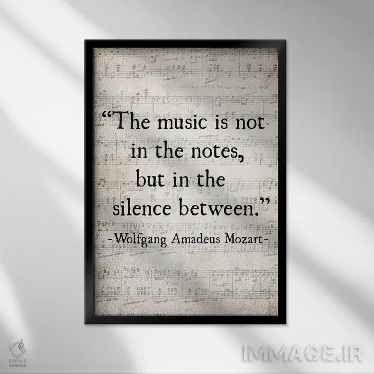 تابلو دکوراتیو موسیقی در نت ها نیست اثر دبرا اوبرتانک - نمای قابدار مشکی