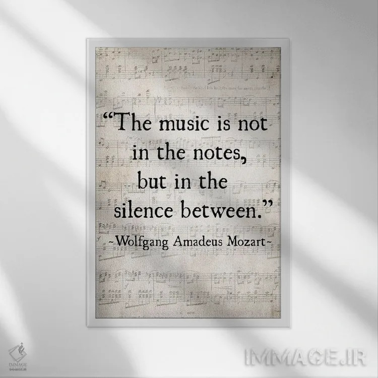 تابلو دکوراتیو موسیقی در نت ها نیست اثر دبرا اوبرتانک - نمای قابدار سفید