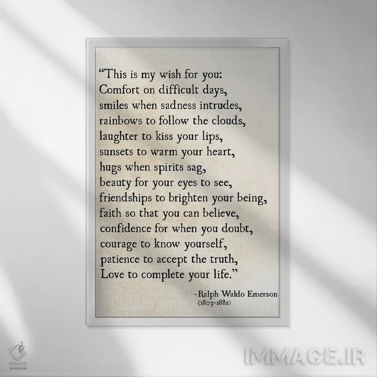 تابلو دکوراتیو آرزوی من برای تو اثر دبرا اوبرتانک - نمای قابدار سفید