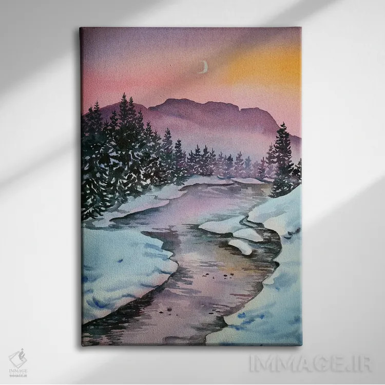 تابلو دکوراتیو ماه نو اثر دلنارا ال - نمای روبهرو روی دیوار