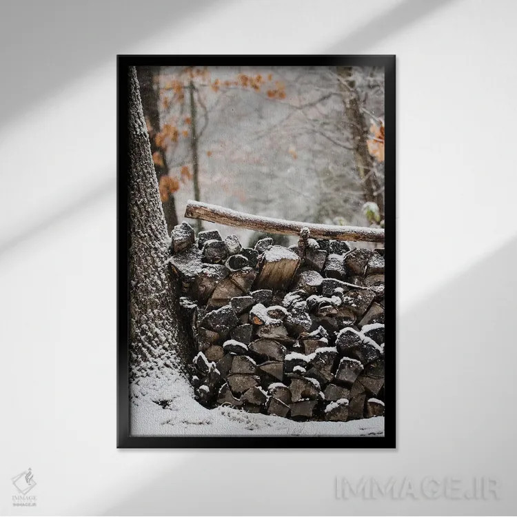 تابلو دکوراتیو هیمه برفی اثر دبرا اوبرتانک - نمای قابدار مشکی