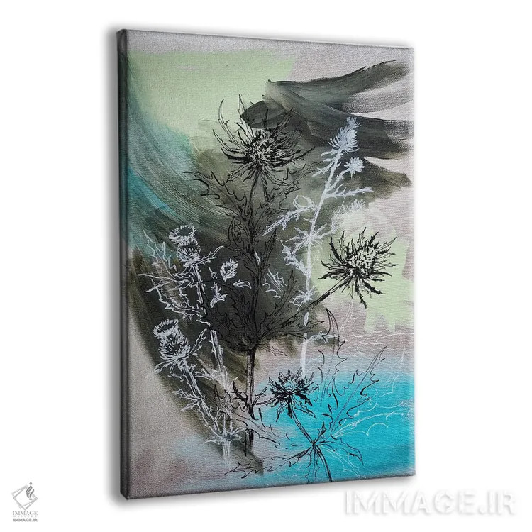 تابلو انتزاعی گل های پر احساس اثر دلنارا ال - نمای پرسپکتیو محصول