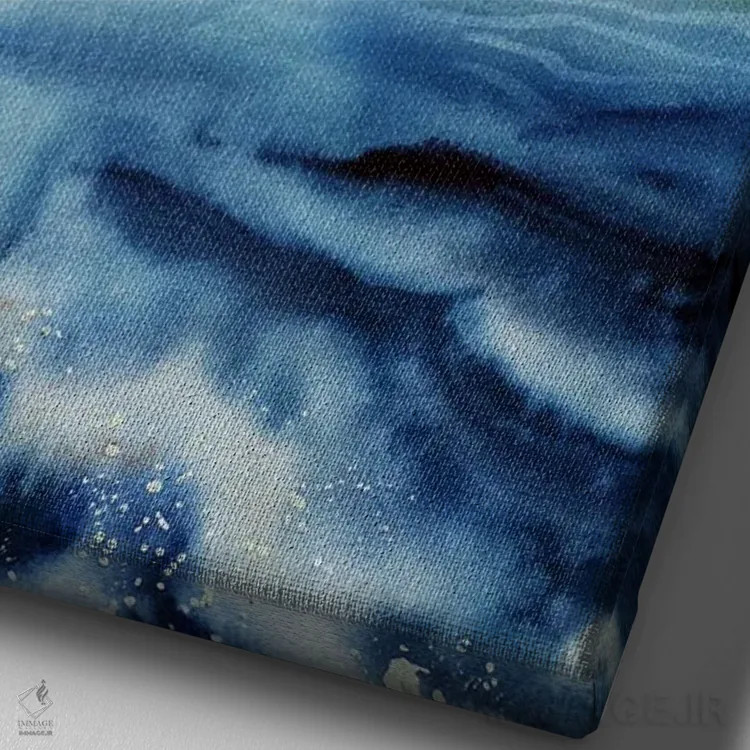 تابلو انتزاعی دریای صبحگاهی اثر دلنارا ال - نمای نزدیک بافت بوم