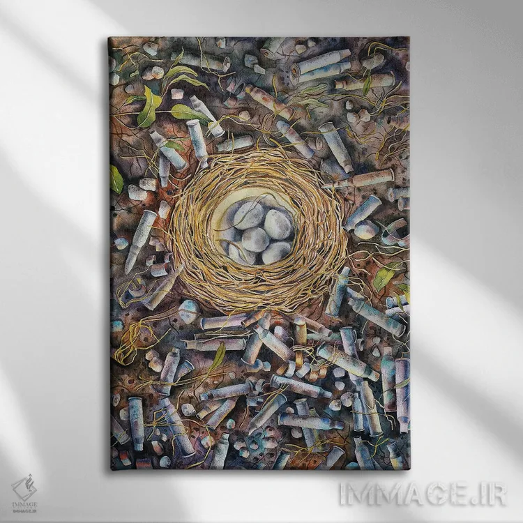 تابلو دکوراتیو بهار خواهد آمد اثر دلنارا ال - نمای روبهرو روی دیوار