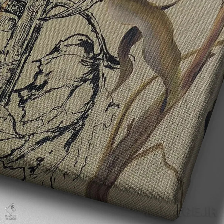 تابلو دکوراتیو گل های آفتابگردان روی طلا اثر دلنارا ال - نمای نزدیک بافت بوم