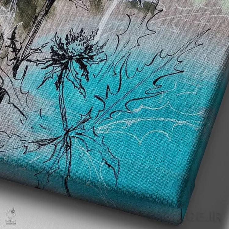 تابلو انتزاعی گل های پر احساس اثر دلنارا ال - نمای نزدیک بافت بوم