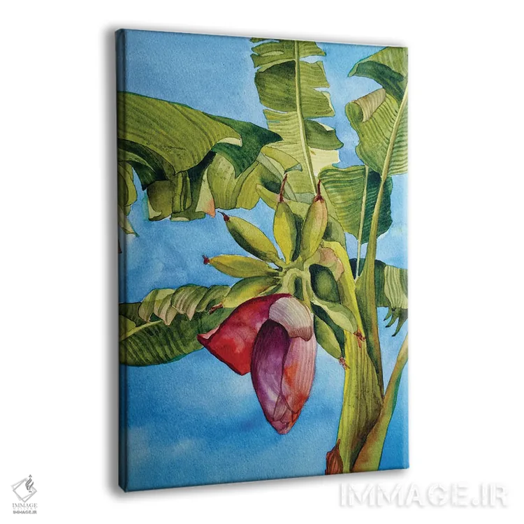 تابلو دکوراتیو شکوفه موز اثر دلنارا ال - نمای پرسپکتیو محصول