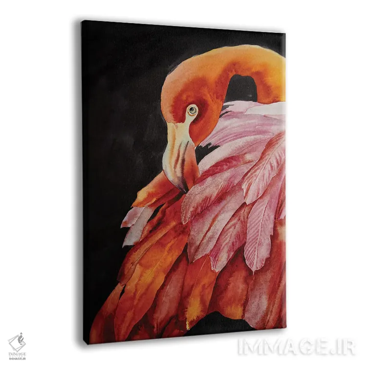 تابلو دکوراتیو پرنده آتشین اثر دلنارا ال - نمای پرسپکتیو محصول