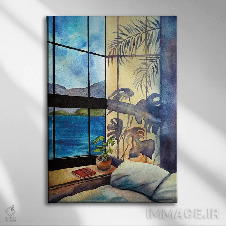 تابلو دکوراتیو رویاها سایه نمی اندازند اثر دلنارا ال - نمای روبهرو روی دیوار