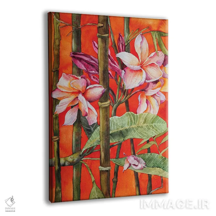 تابلو دکوراتیو فرانجیپانی اثر دلنارا ال - نمای پرسپکتیو محصول