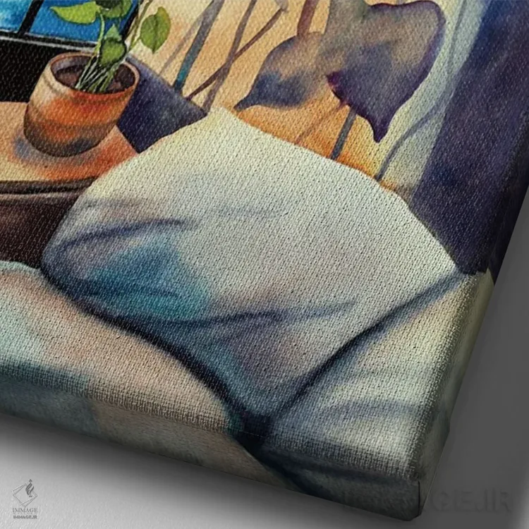 تابلو دکوراتیو رویاها سایه نمی اندازند اثر دلنارا ال - نمای نزدیک بافت بوم