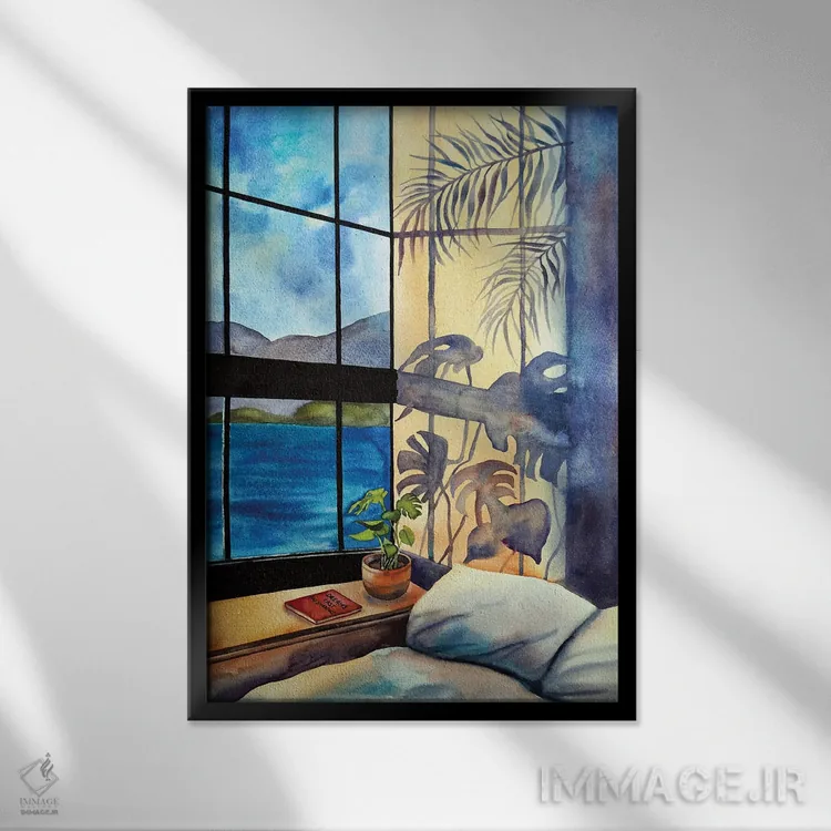 تابلو دکوراتیو رویاها سایه نمی اندازند اثر دلنارا ال - نمای قابدار مشکی