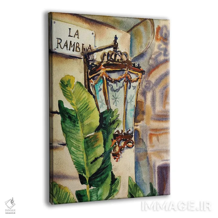 تابلو دکوراتیو لا رامبلا اثر دلنارا ال - نمای پرسپکتیو محصول