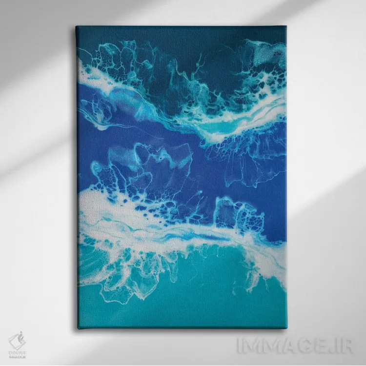 تابلو دکوراتیو اقیانوس من ۲ اثر دلنارا ال - نمای روبهرو روی دیوار