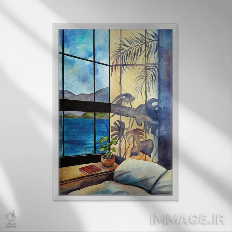 تابلو دکوراتیو رویاها سایه نمی اندازند اثر دلنارا ال - نمای قابدار سفید