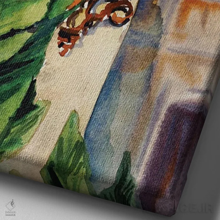 تابلو دکوراتیو لا رامبلا اثر دلنارا ال - نمای نزدیک بافت بوم