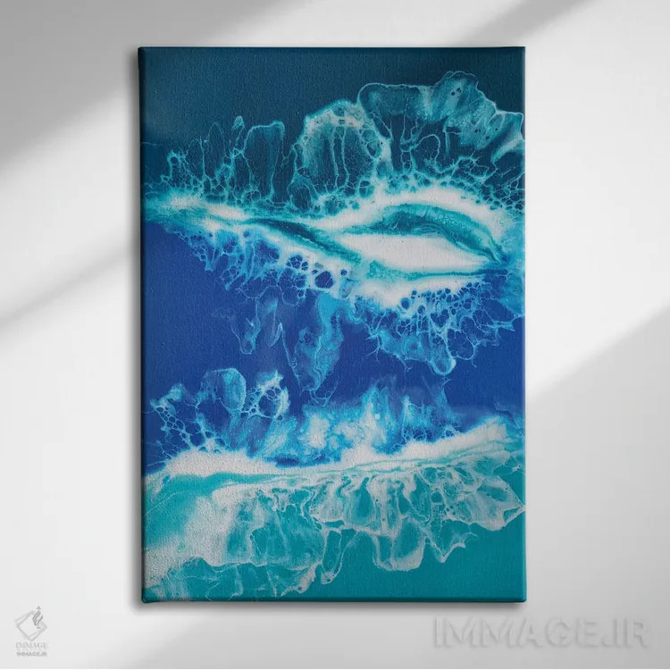 تابلو دکوراتیو اقیانوس من ۱ اثر دلنارا ال - نمای روبهرو روی دیوار