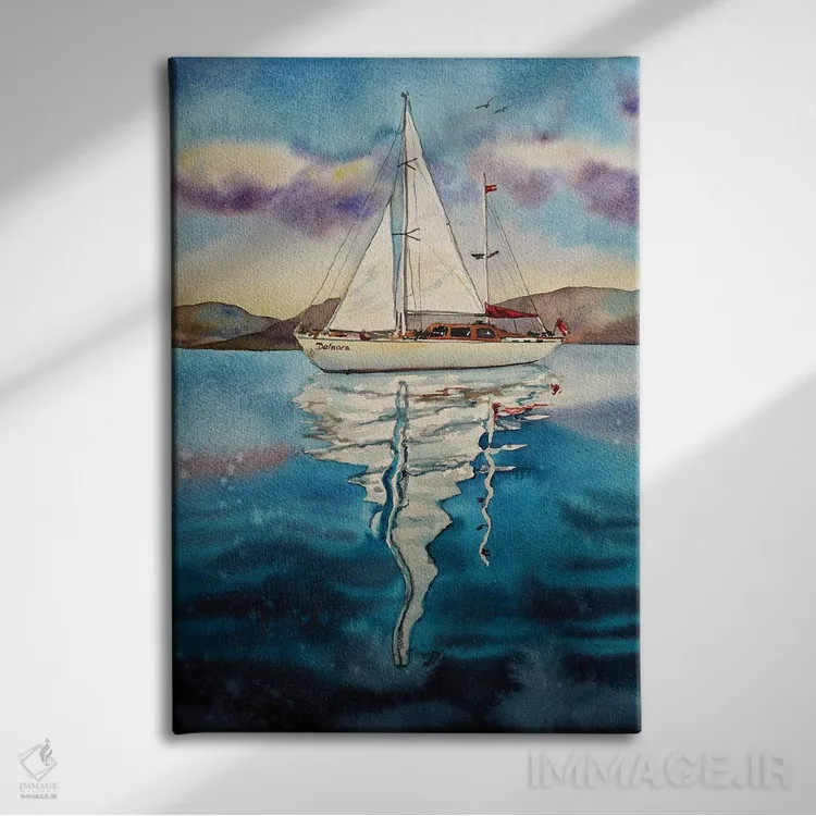 تابلو دکوراتیو بادبان امید اثر دلنارا ال - نمای روبهرو روی دیوار