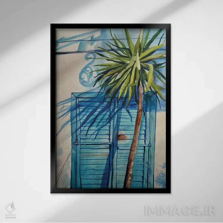 تابلو دکوراتیو سایه های نیمروز اثر دلنارا ال - نمای قابدار مشکی