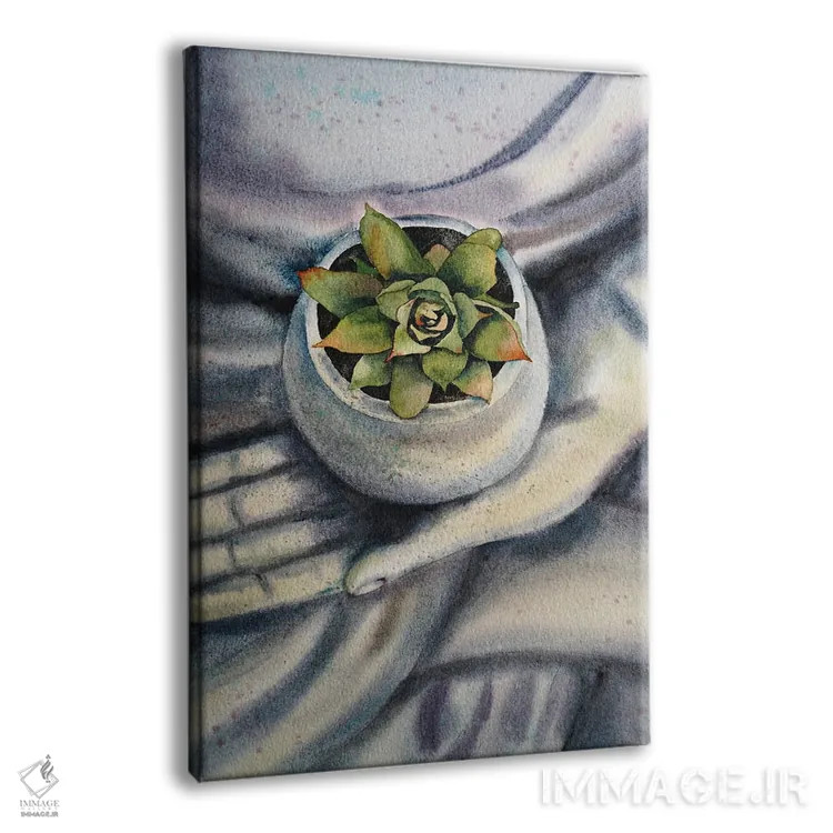 تابلو دکوراتیو همه ما گل در دستان بودا هستیم ۲ اثر دلنارا ال - نمای پرسپکتیو محصول