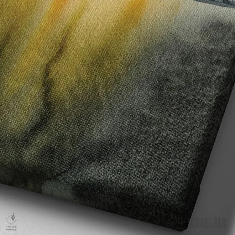 تابلو دکوراتیو خانه گرم در شبی سرد اثر دلنارا ال - نمای نزدیک بافت بوم