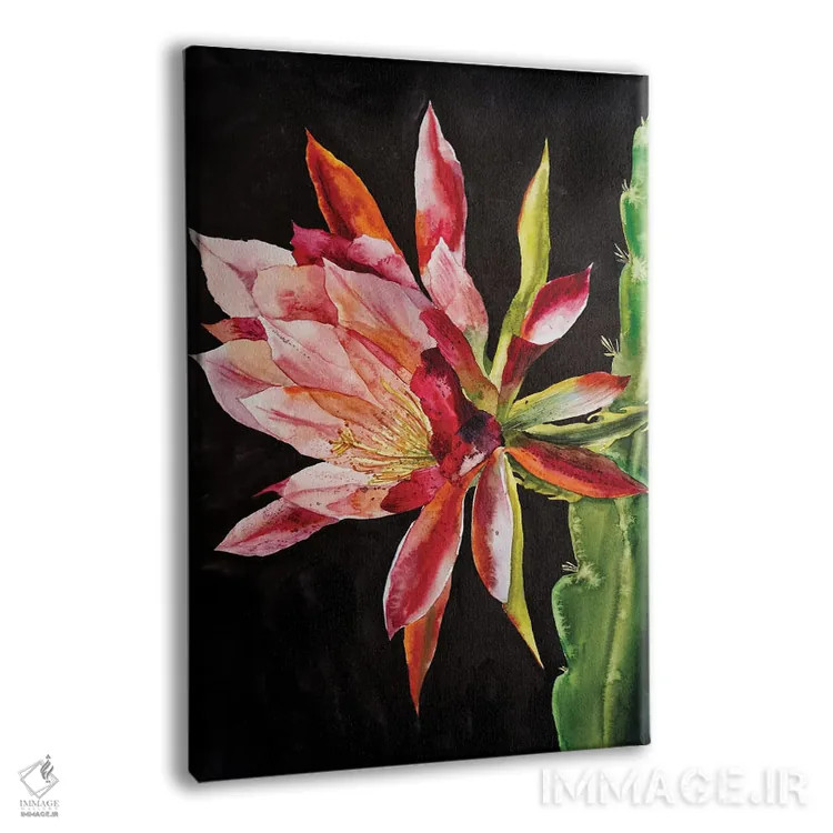 تابلو دکوراتیو گل کاکتوس اثر دلنارا ال - نمای پرسپکتیو محصول