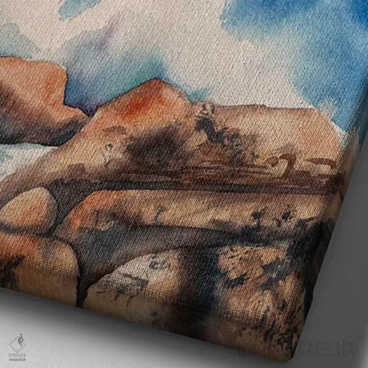 تابلو دکوراتیو موج اثر دلنارا ال - نمای نزدیک بافت بوم