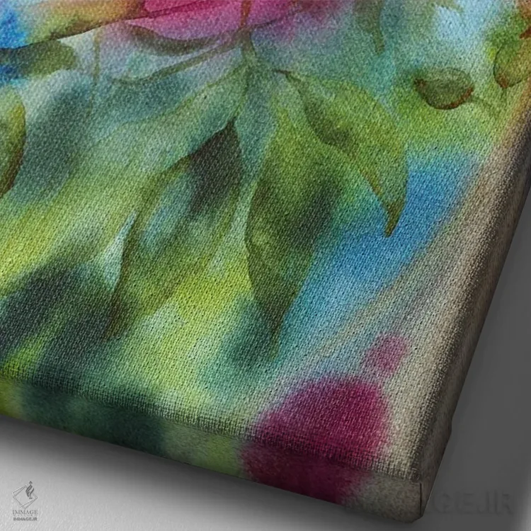 تابلو دکوراتیو درخت پنبه اثر دلنارا ال - نمای نزدیک بافت بوم