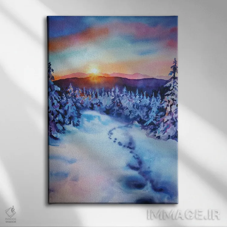 تابلو دکوراتیو حکایت زمستان اثر دلنارا ال - نمای روبهرو روی دیوار