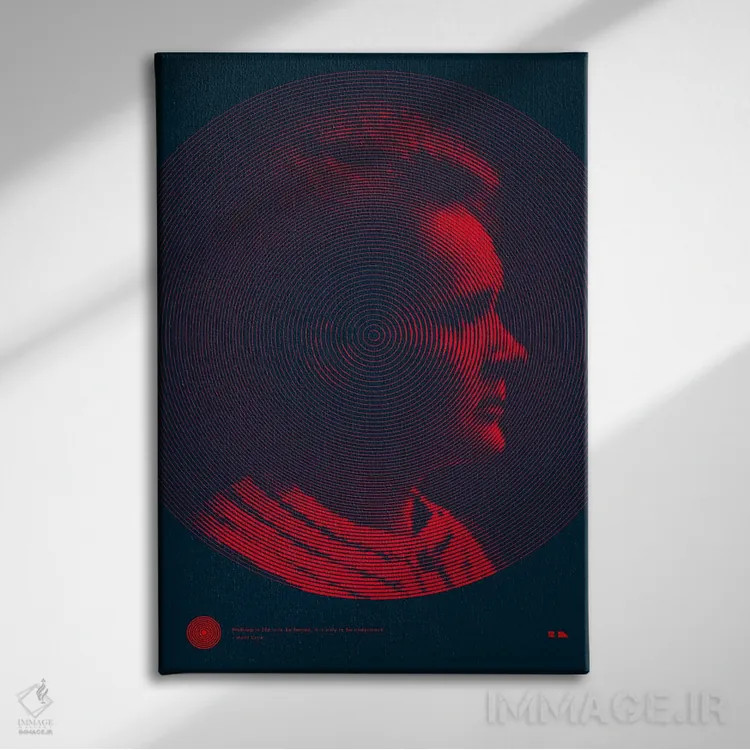 تابلو دکوراتیو ماری کوری اثر طراحی ۲۰۴۶ - نمای روبهرو روی دیوار