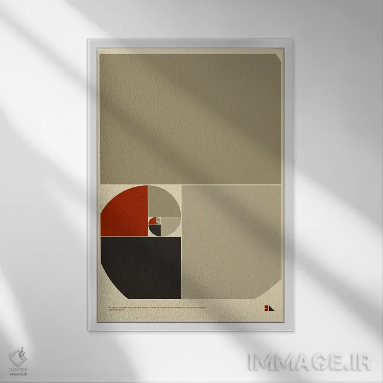 تابلو دکوراتیو نسبت طلایی اثر طراحی ۲۰۴۶ - نمای قابدار سفید