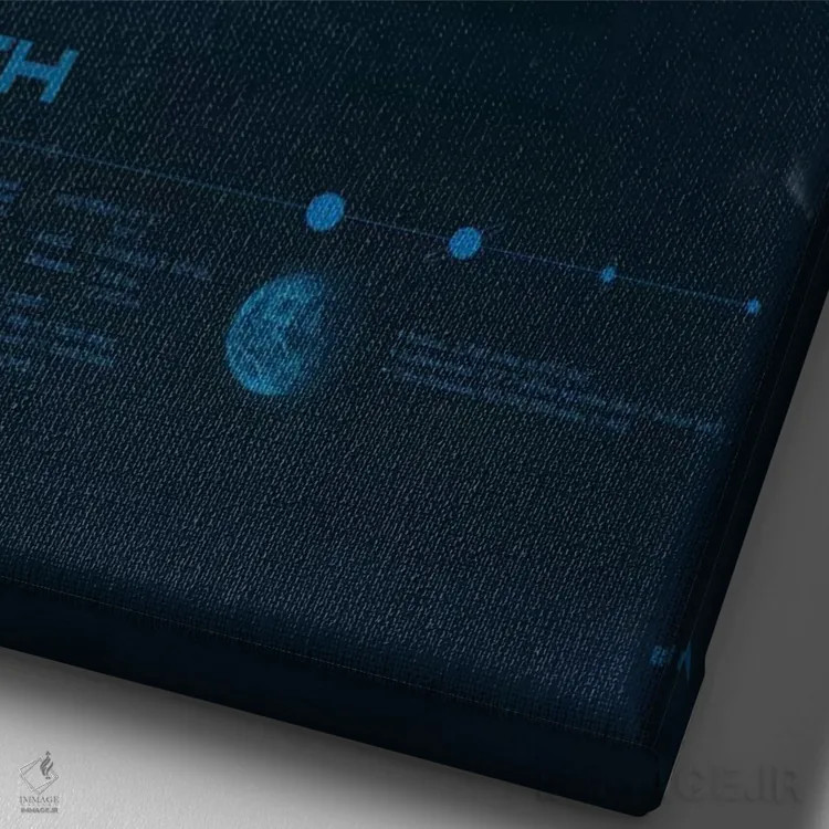 تابلو دکوراتیو زمین اثر طراحی ۲۰۴۶ - نمای نزدیک بافت بوم