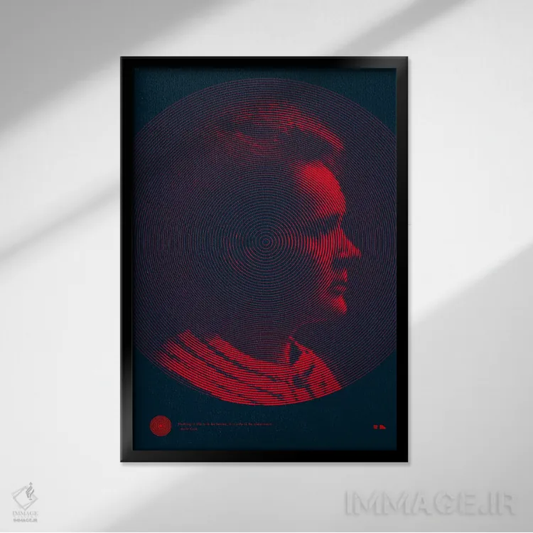 تابلو دکوراتیو ماری کوری اثر طراحی ۲۰۴۶ - نمای قابدار مشکی