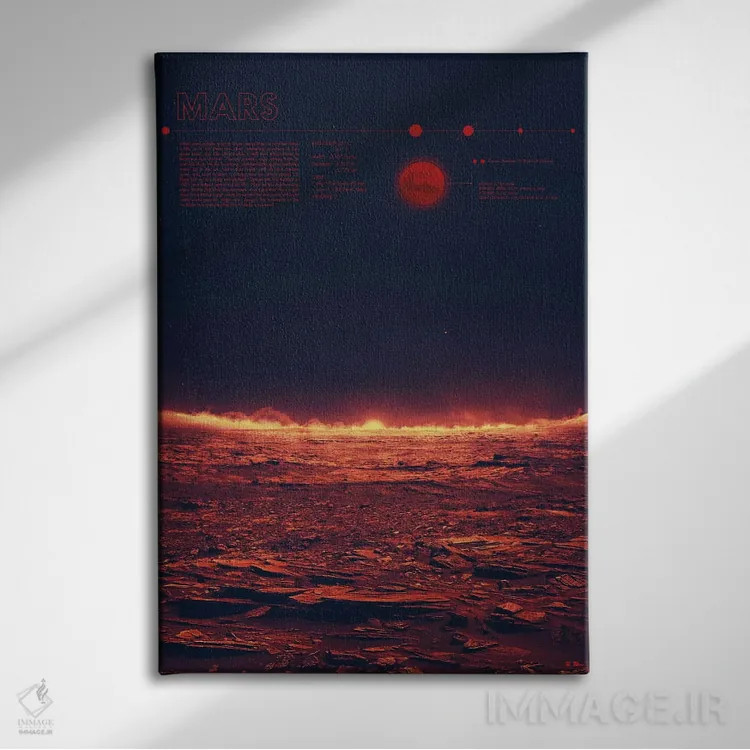 تابلو دکوراتیو مریخ اثر طراحی ۲۰۴۶ - نمای روبهرو روی دیوار