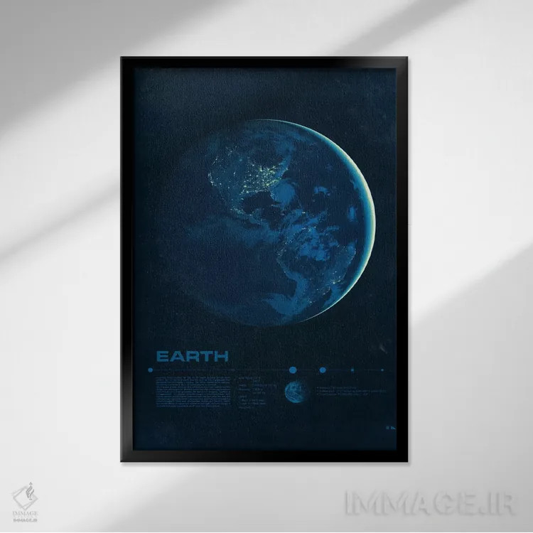 تابلو دکوراتیو زمین اثر طراحی ۲۰۴۶ - نمای قابدار مشکی