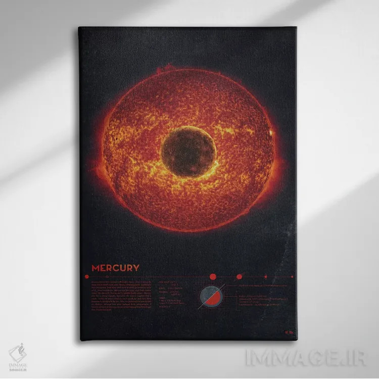 تابلو دکوراتیو عطارد اثر طراحی ۲۰۴۶ - نمای روبهرو روی دیوار