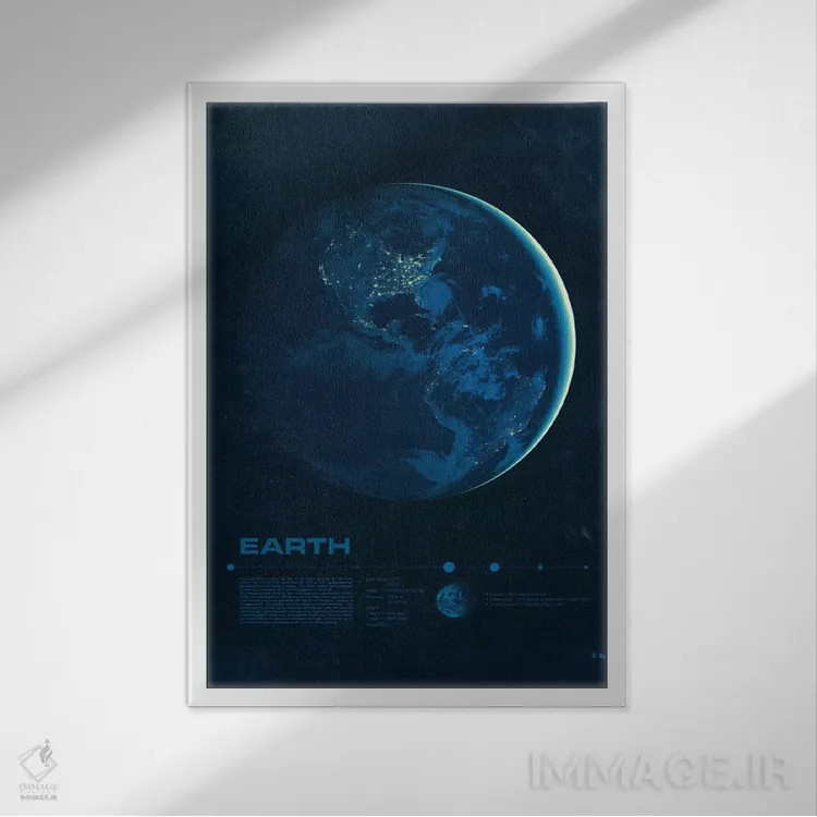 تابلو دکوراتیو زمین اثر طراحی ۲۰۴۶ - نمای قابدار سفید